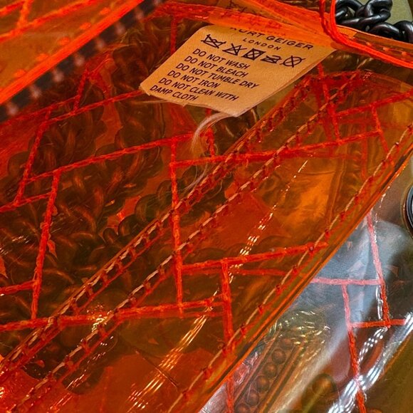 🆕 KURT GEIGER LONDON 🧿 NWOT Mini Kensington Crossbody Bag, Transparent Orange - Picture 15 of 15